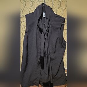 Cabi Black Sleeveless Top with Scarf Tie